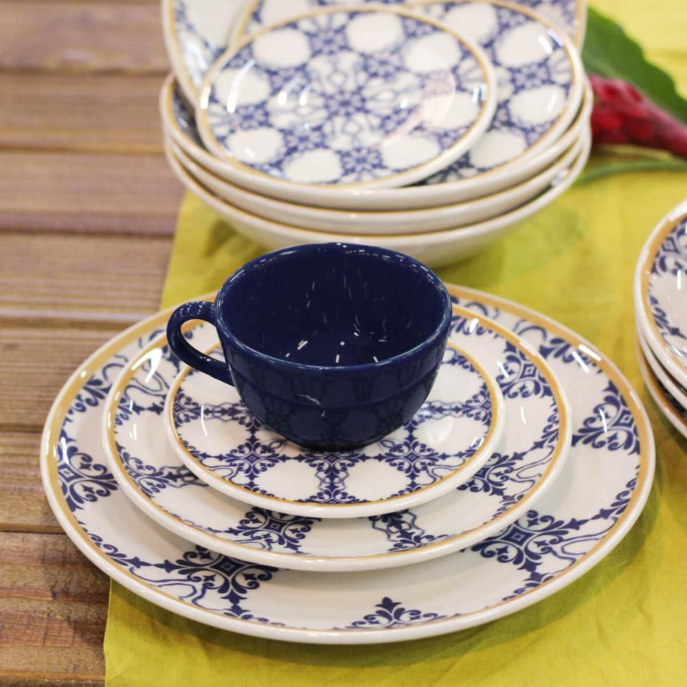 Jogo de 6 Xícaras 200Ml Com Pires Unni Azulejo Português - 3