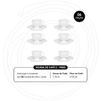Jogo de 6 Xícaras Pequenas 75ml Com Pires Soleil White - 3