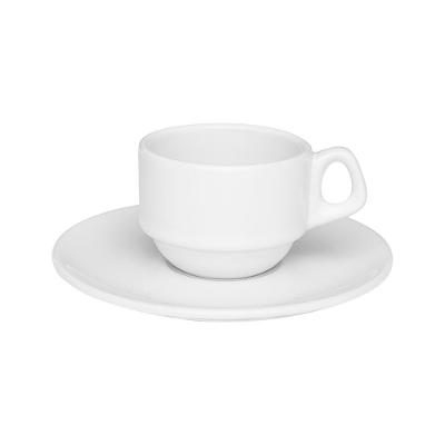 Jogo de 6 Xícaras Pequenas 75ml Empilháveis Com Pires