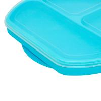 Prato De Silicone 3 Divisórias Com Base De Sucção Blue - 2