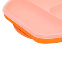 Prato De Silicone 3 Divisórias Com Base De Sucção Orange - 2