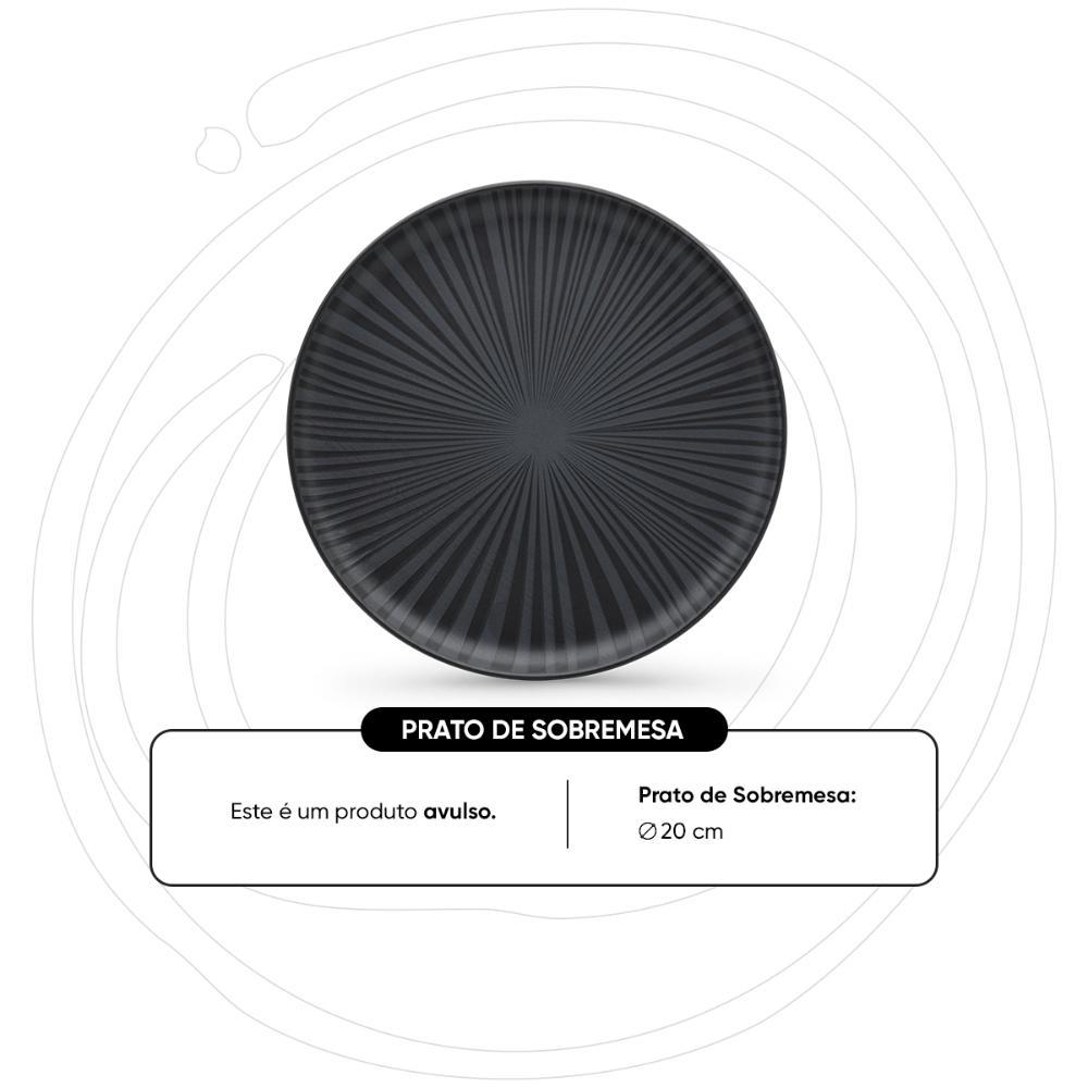 Prato Sobremesa 20 Cm Oxford Flat Ônix - 3