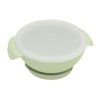 Tigela Infantil De Silicone Com Base De Sucção E Tampa Verde - 1