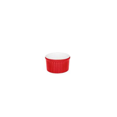 Tigela Ramequin 50 Ml Oxford Branco/Vermelho