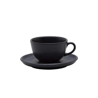 Xícara Grandes 200 Ml com pires Oxford Flat Ônix