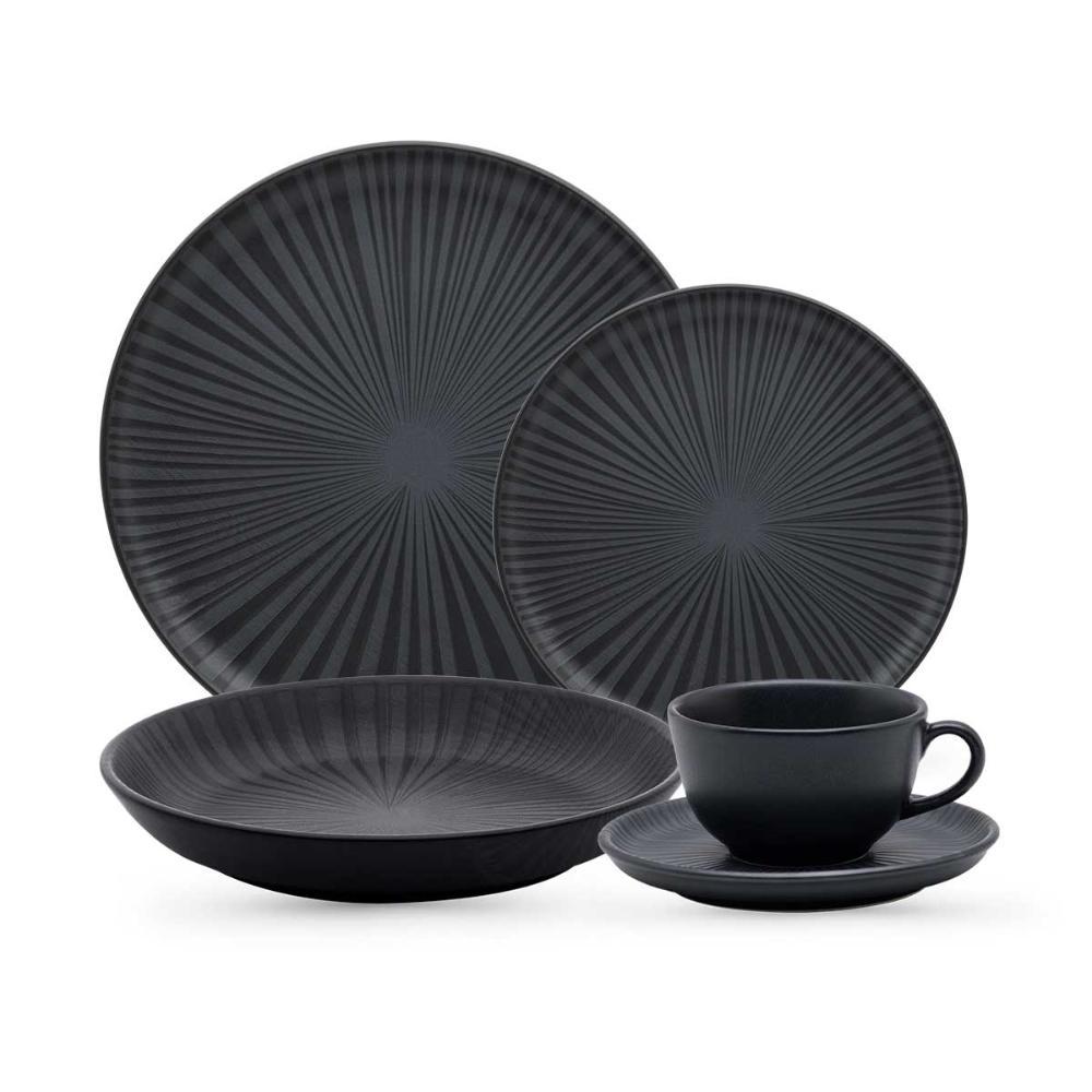 Aparelho de Jantar e Chá 30 Peças Oxford Flat Ônix - 1