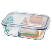 Pote Hermético De Vidro Retangular Com Divisórias 1,3 L - Oxford - 1