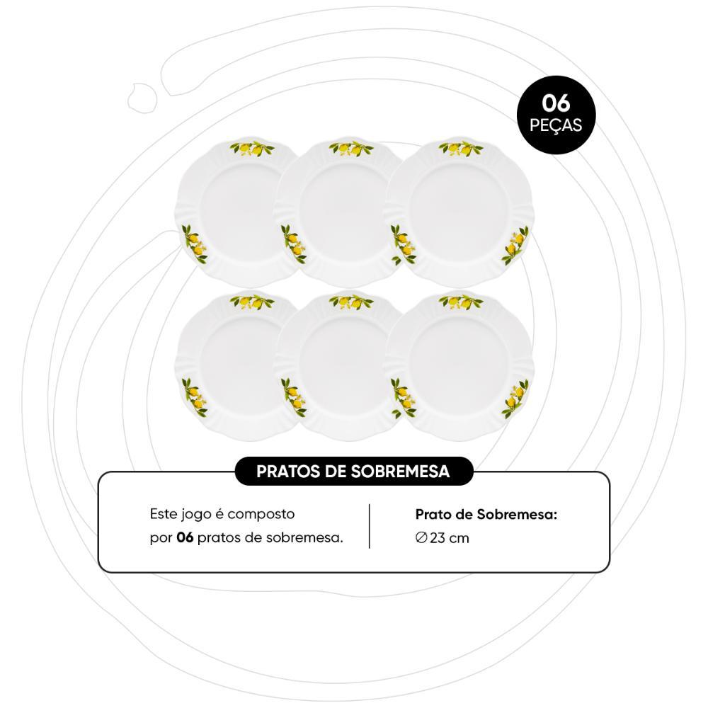 Jogo De 6 Pratos Sobremesa 23 Cm Oxford Soleil Limoni - 3