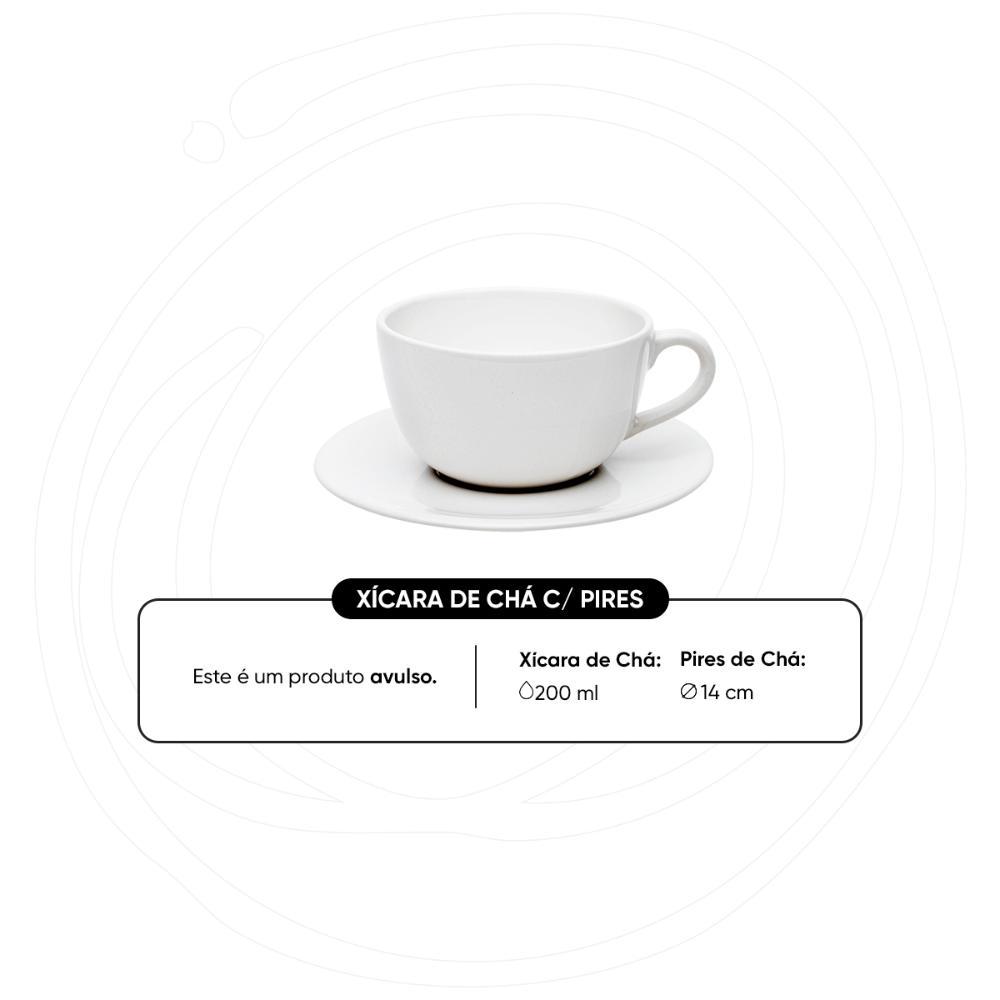 Xícara Grande 200ml Com Pires Oxford Unni White - 2