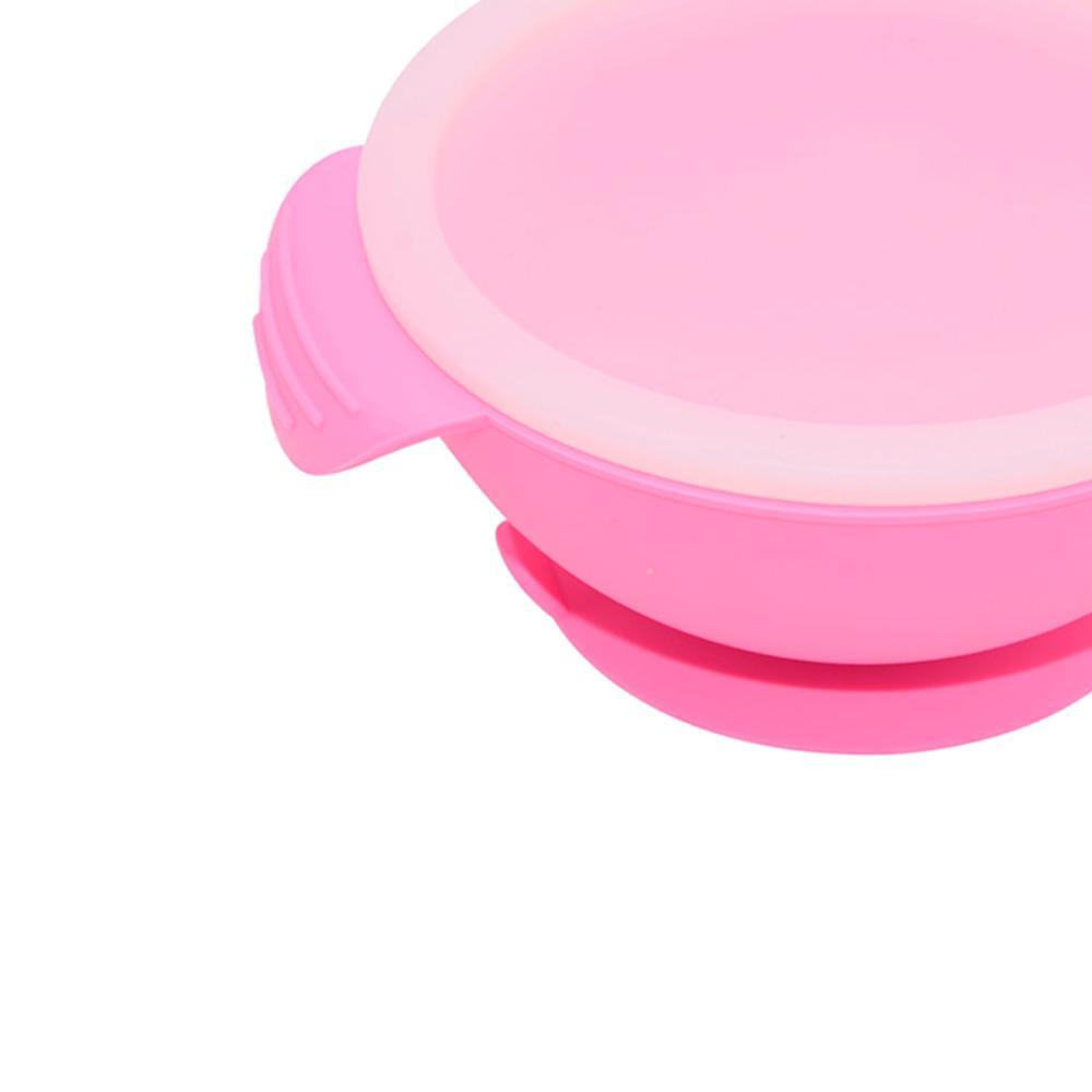Tigela De Silicone Com Base De Sucção E Tampa Pink - Oxford - 2