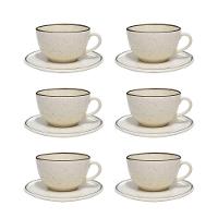 Jogo De 6 Xícaras Grandes 200 Ml Com Pires Unni Brisa - 2