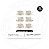 Jogo De 6 Xícaras Grandes 200 Ml Com Pires Unni Brisa - 3