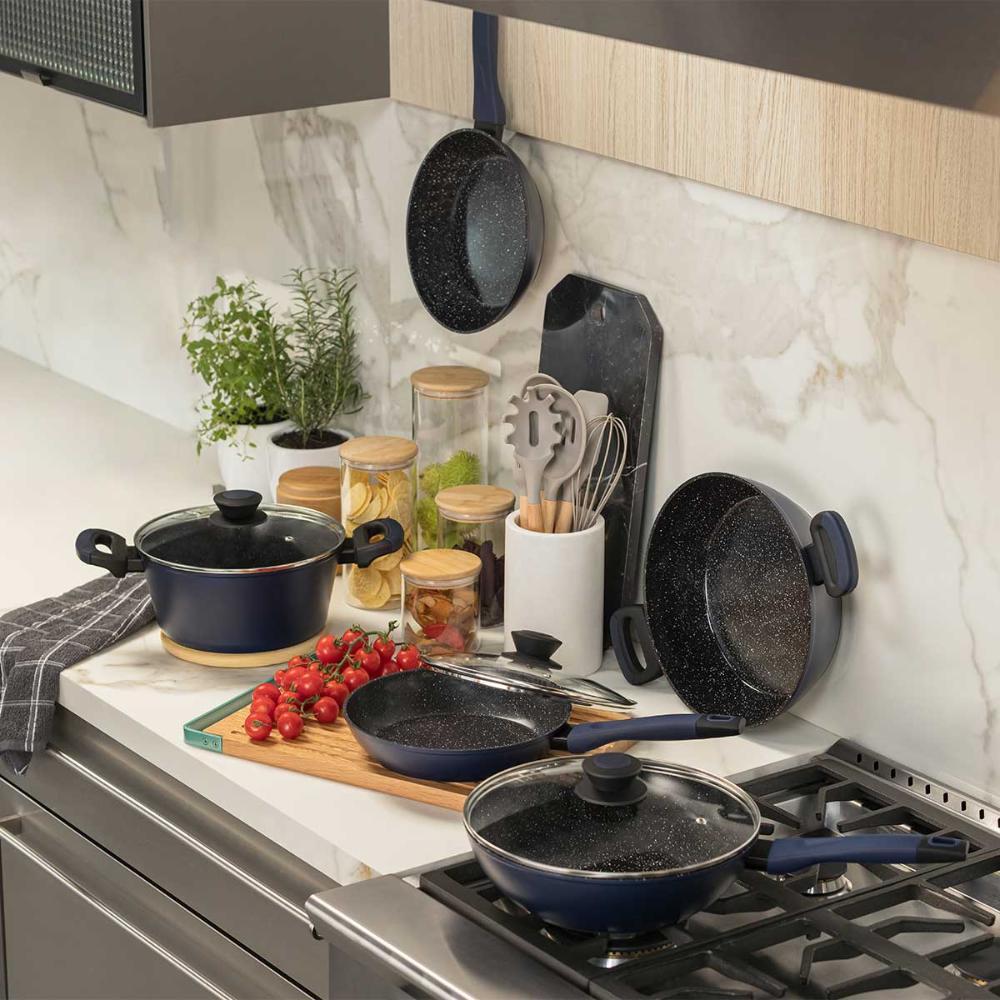 Panela Wok Antiaderente para Indução 28 Cm Everyday Azul - 6