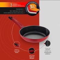 Panela Wok Antiaderente para Indução 28 Cm Everyday Vermelha - 2