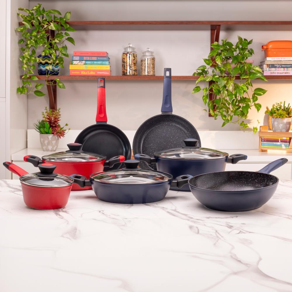 Caçarola Antiaderente para Indução 28 Cm Everyday Vermelha - 7