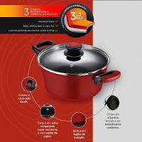 Caçarola Antiaderente para Indução 24 Cm Everyday Vermelha - 2