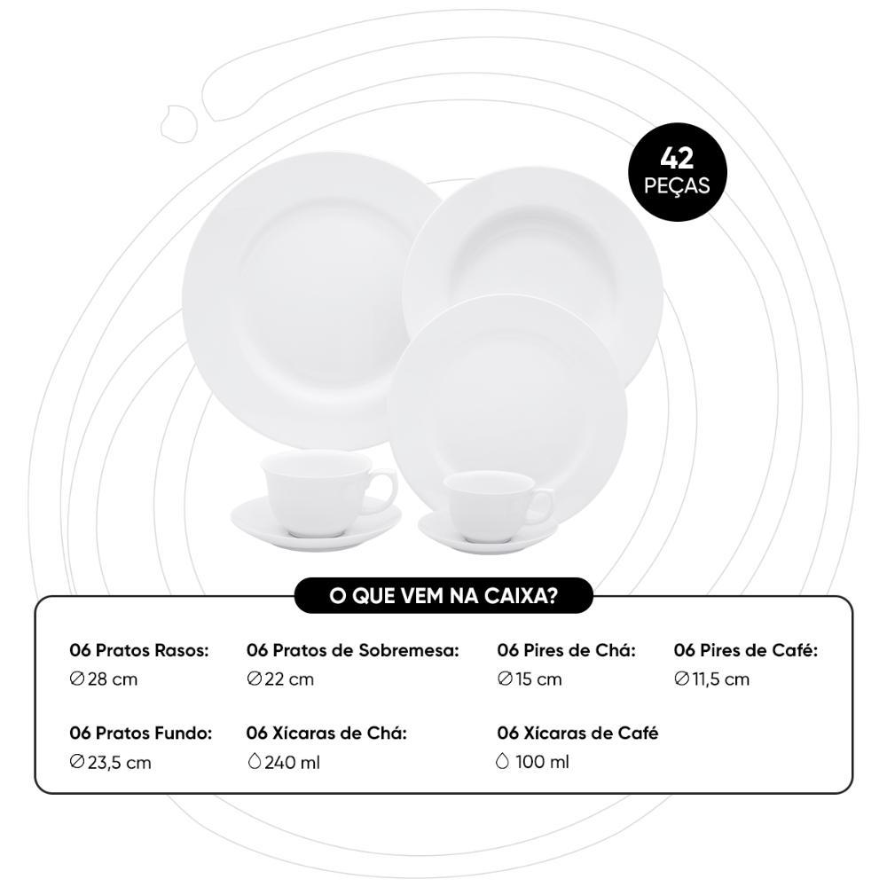 Aparelho de Jantar Chá E Café 42 Pçs Oxford Flamingo White - 2