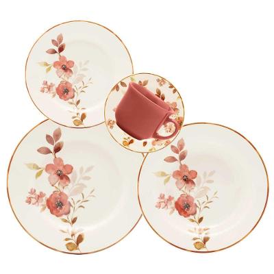 Aparelho De Jantar E Chá 20 Peças Donna Chá Das 5