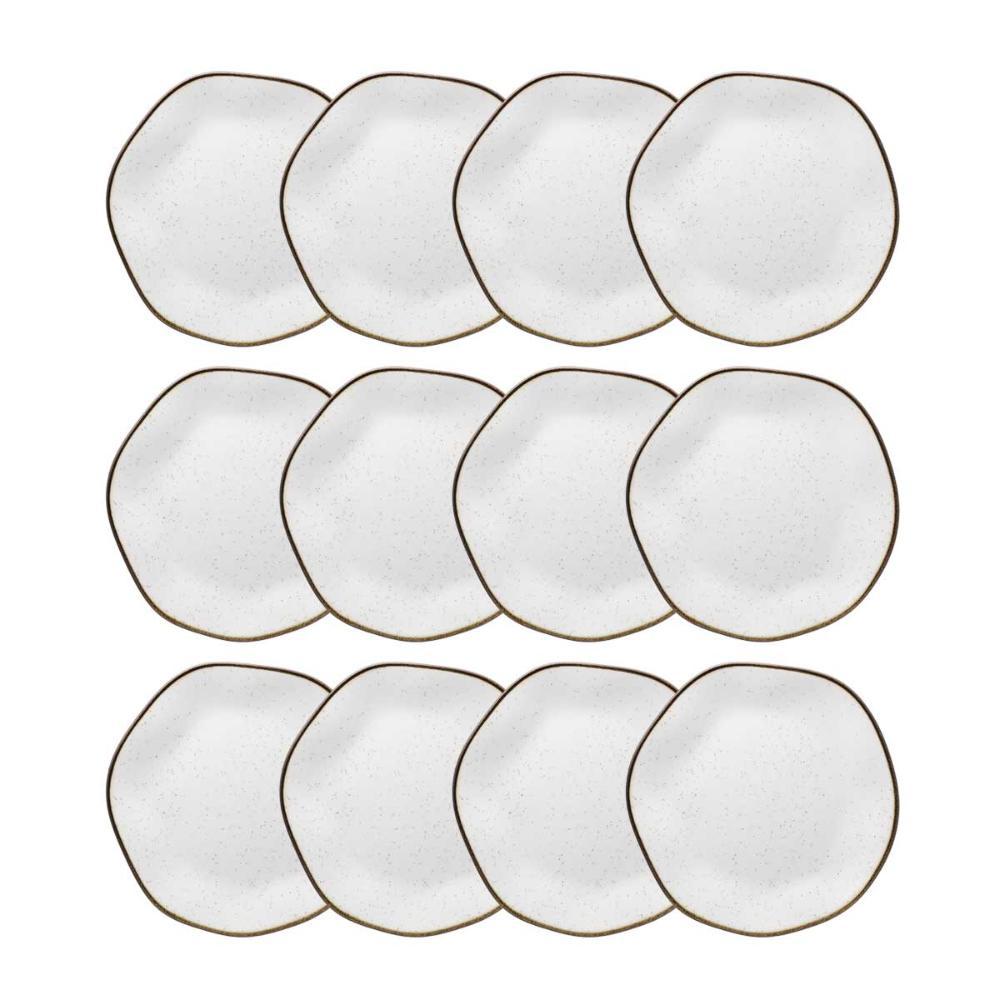 Jogo com 12 Pratos Sobremesa 21,5cm Oxford Ryo Maresia - 1