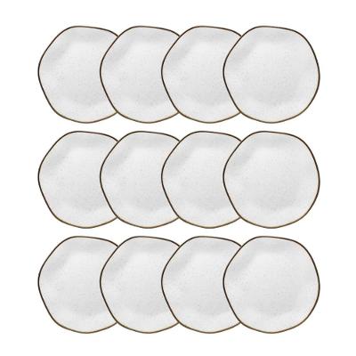 Jogo com 12 Pratos Sobremesa 21,5cm Oxford Ryo Maresia