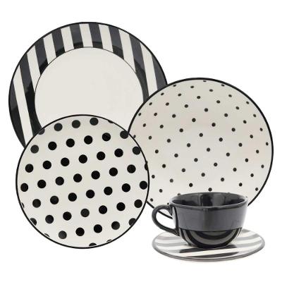 Aparelho de jantar 10 peças Oxford Unni Stripes And Dots