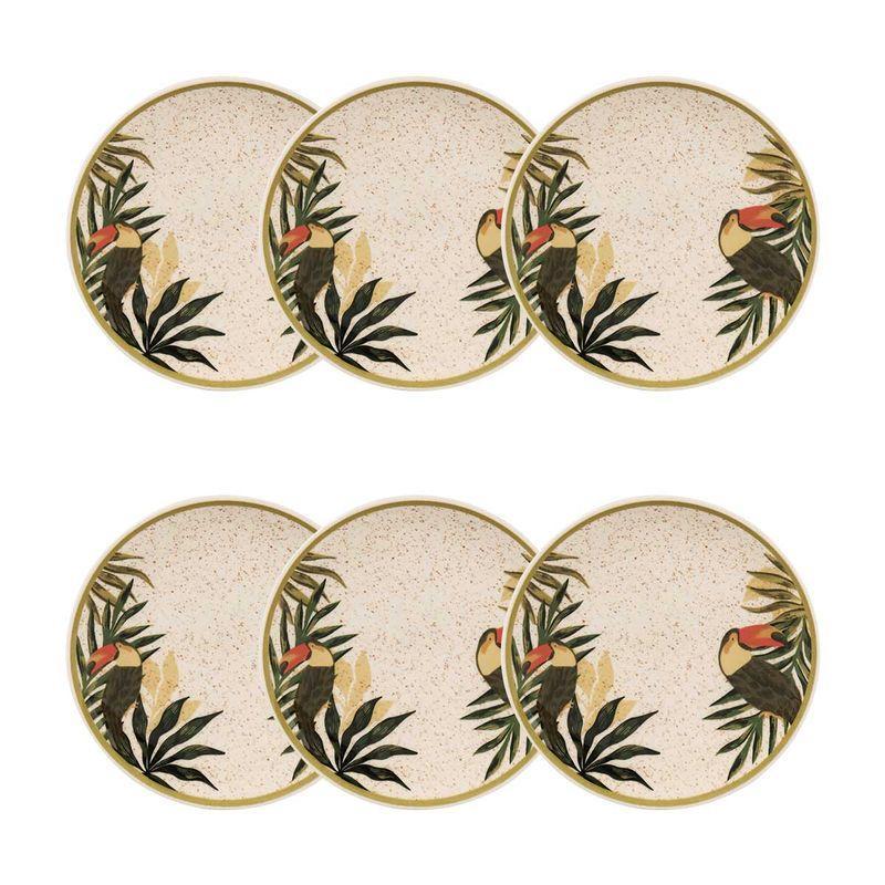 Jogo de 6 Pratos Sobremesa 20 cm Oxford Unni Tropicano - 1