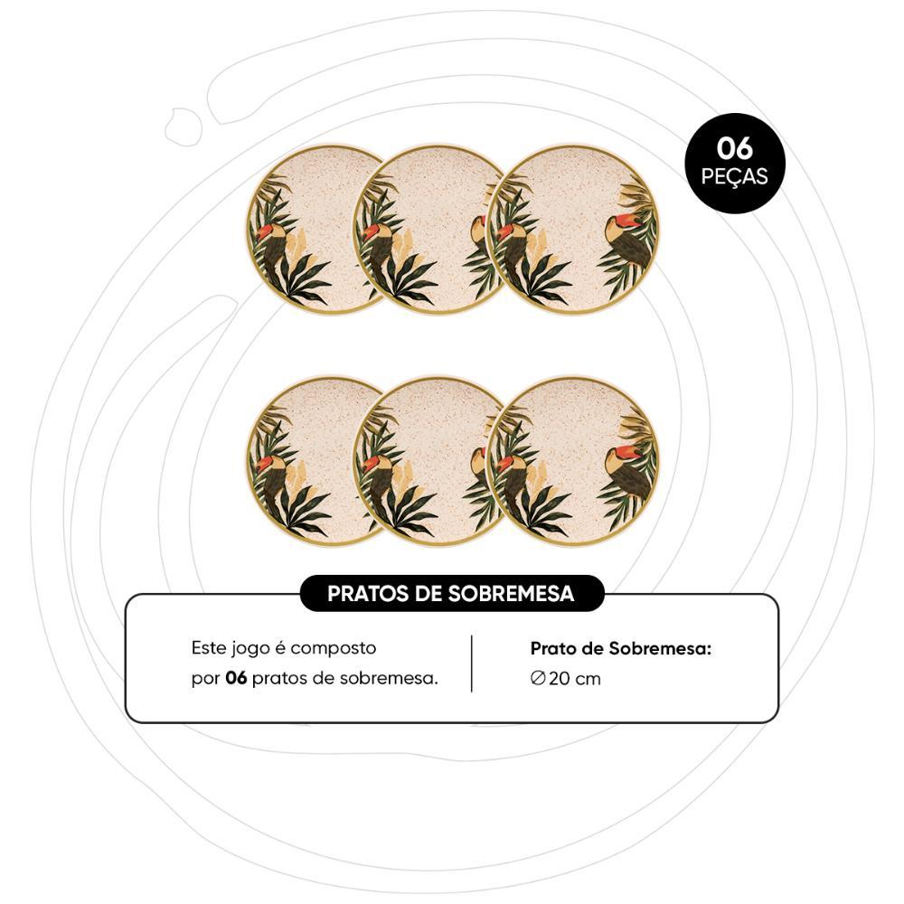 Jogo de 6 Pratos Sobremesa 20 cm Oxford Unni Tropicano - 5