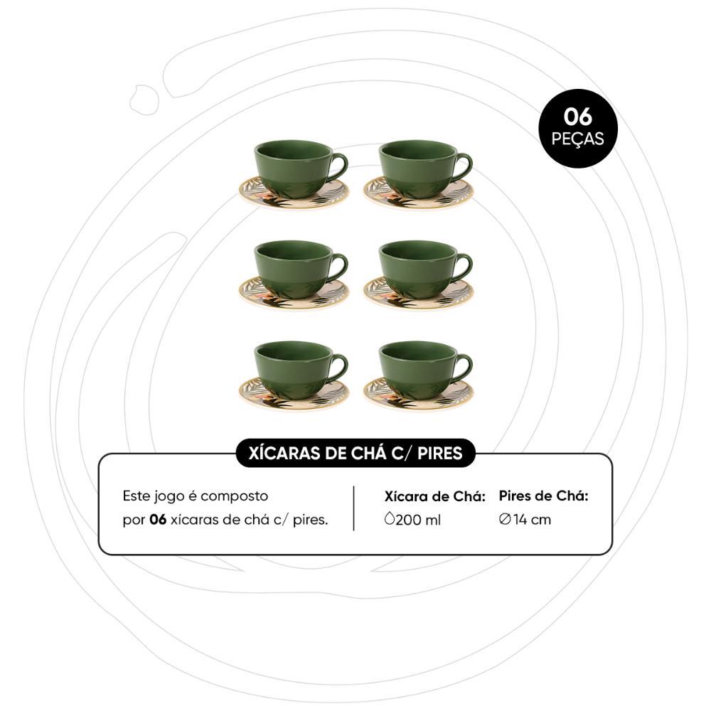 Jogo de 6 Xícaras 200 ml Com Pires Oxford Unni Tropicano - 5