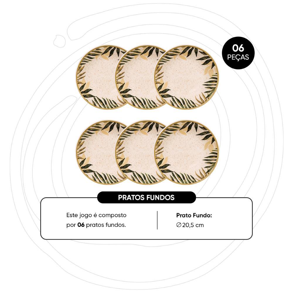 Jogo de 6 Pratos Fundos 20,5 cm Oxford Unni Tropicano - 7