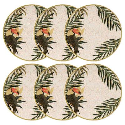 Jogo de 6 Pratos Rasos 26 cm Oxford Unni Tropicano