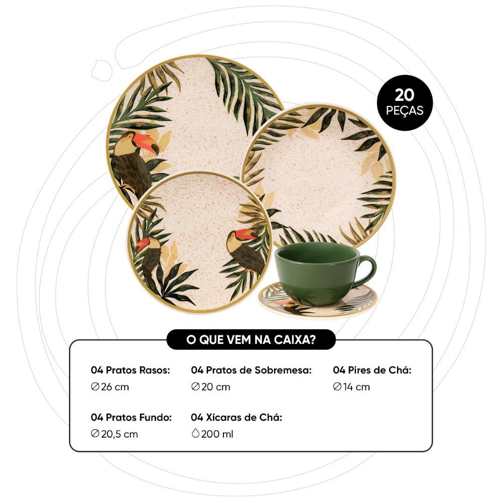 Aparelho de Jantar e Chá 20 Peças Oxford Unni Tropicano - 8