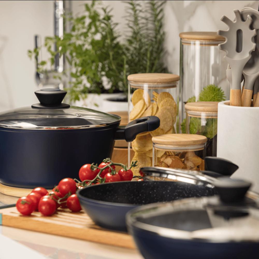 Jogo de Panelas para Indução 5 peças Everyday Azul - 7