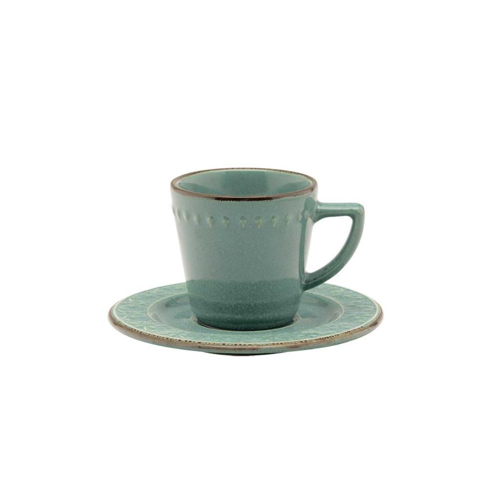 Xícara Grande 220 Ml Com Pires Oxford Mendi Malaquita - 1