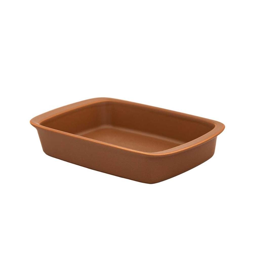 Travessa Refratária Tango Média 34x21x6,5 Cm Oxford Marrom - 1