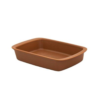 Travessa Refratária Tango Média 34x21x6,5 Cm Oxford Marrom
