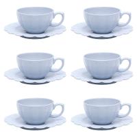 Jogo de 6 Xícaras de Chá Grande 220ml com Pires Flora Aster - 2