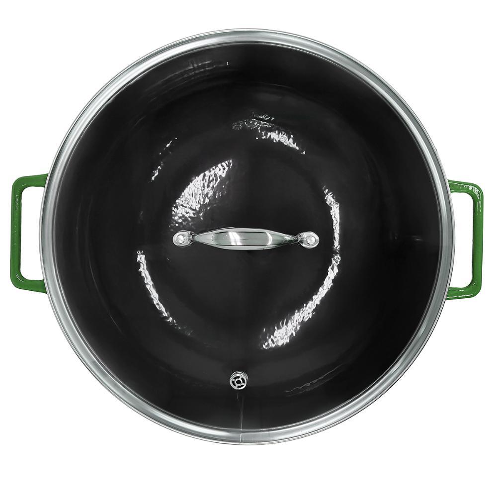 Panela de Ferro Fundido Esmaltado Wok 35 cm Aroma Verde - 4