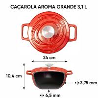 Caçarola de Ferro Fundido Esmaltado 24 cm Aroma Vermelho - 3