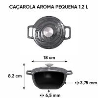 Caçarola de Ferro Fundido Esmaltado 18 cm Oxford Aroma Cinza - 2