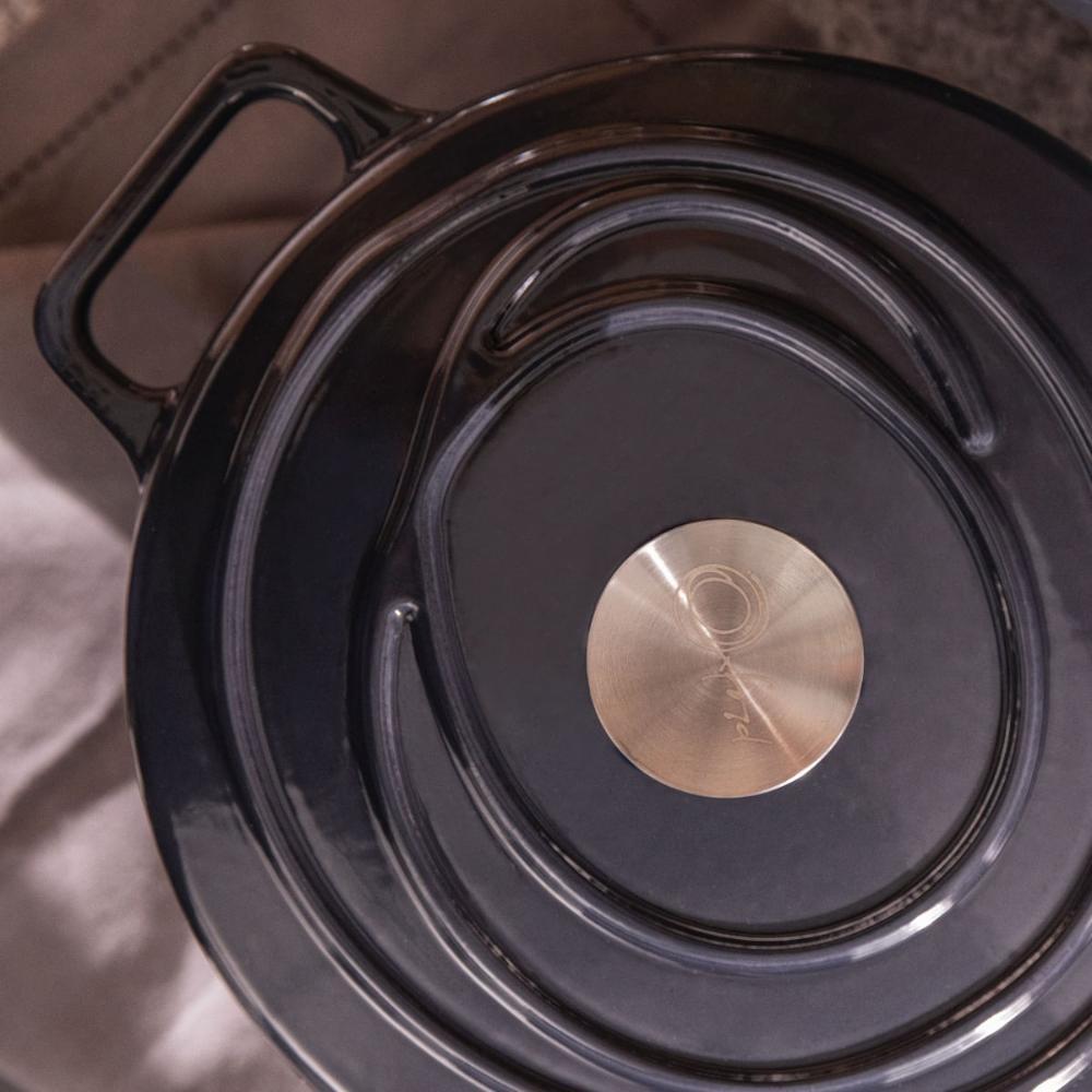 Caçarola de Ferro Fundido Esmaltado 24 cm Oxford Aroma Cinza - 5