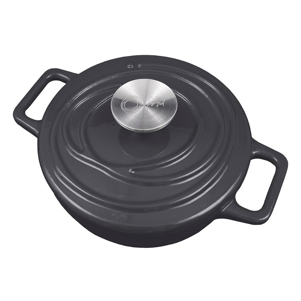 Caçarola de Ferro Fundido Esmaltado 24 cm Oxford Aroma Cinza - 3