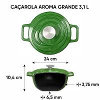 Caçarola de Ferro Fundido Esmaltado 24 cm Oxford Aroma Verde - 2