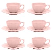 Jogo de 6 Xícaras de Chá Grande 220ml com Pires Flora Dália - 2