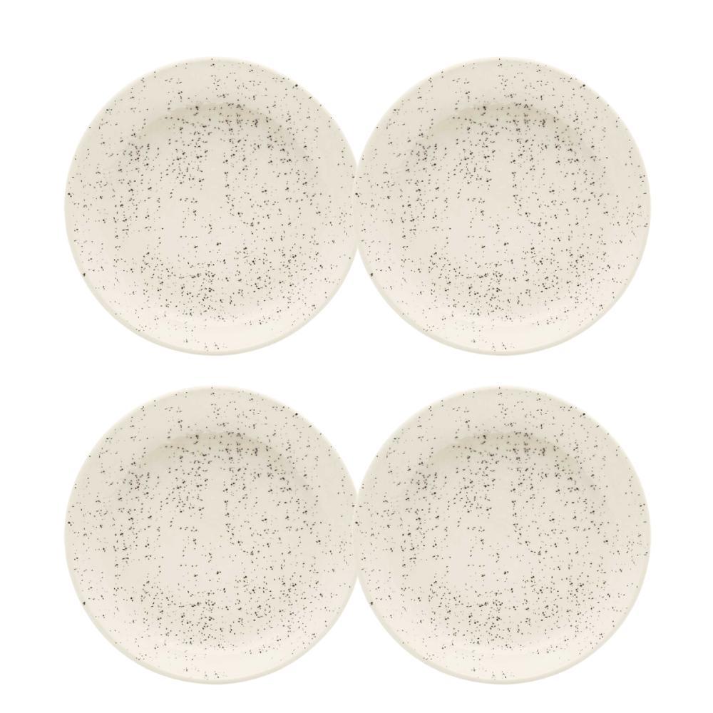 Jogo com 4 Pratos Fundos 20,5 Cm Oxford Flat Chuvisco - 1