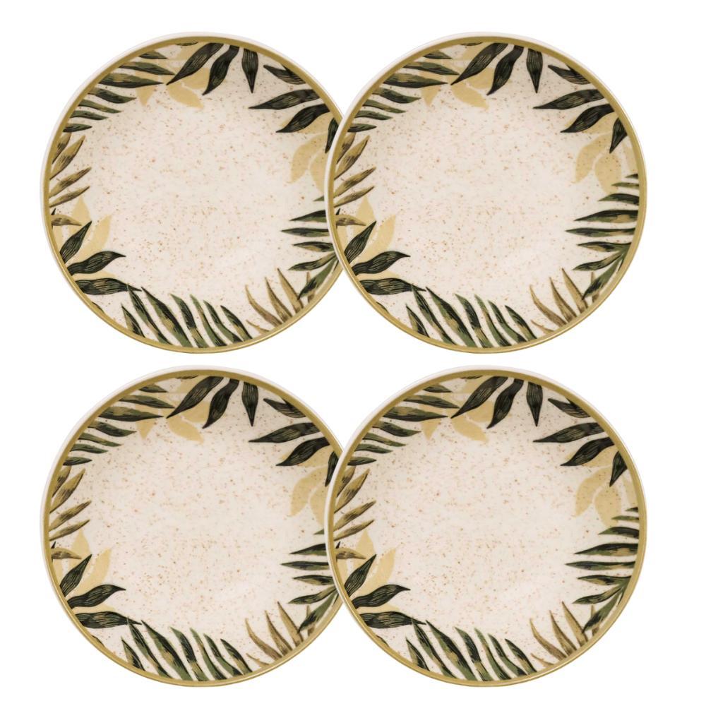 Jogo com 4 Pratos Fundos 20,5 cm Oxford Unni Tropicano - 1