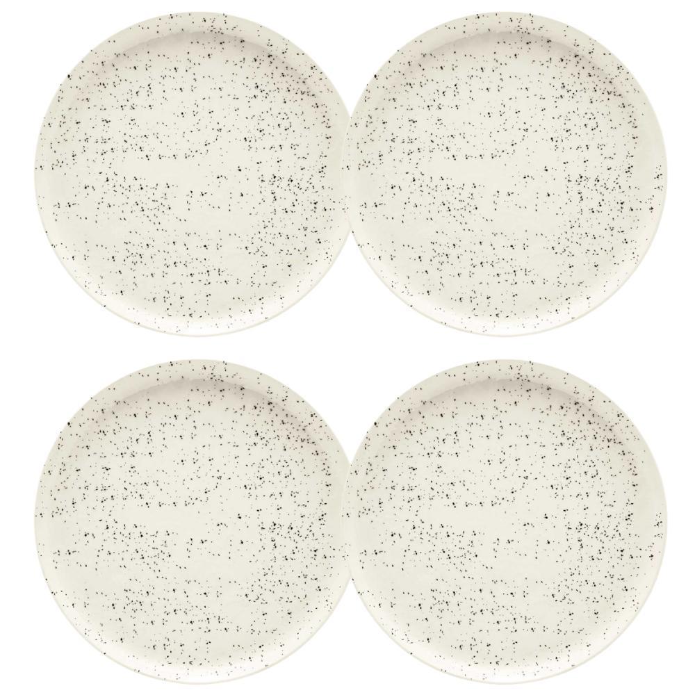 Jogo com 4 Pratos Rasos 26 Cm Oxford Flat Chuvisco - 1