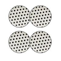 Jogo com 4 Pratos de Sobremesa 20 Cm Unni Stripes And Dots - 1