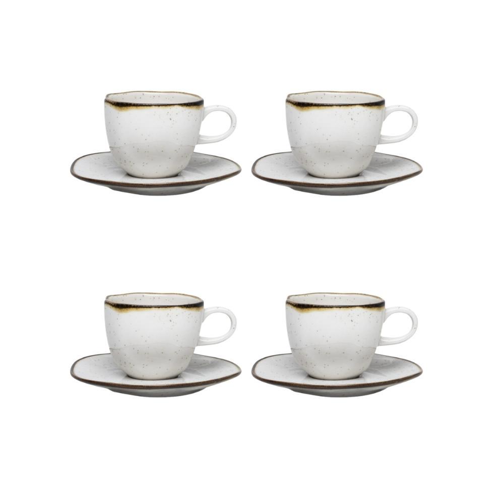 Jogo com 4 Xícaras Grandes 220 Ml Com Pires Ryo Maresia - 1