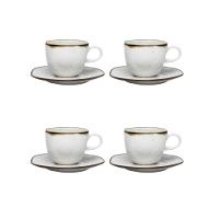 Jogo com 4 Xícaras Grandes 220 Ml Com Pires Ryo Maresia - 1