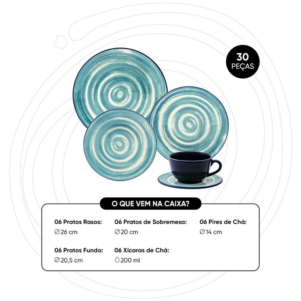 Aparelho de Jantar e Chá 30 Peças Unni Oceânica - 3